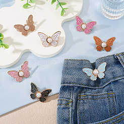 7 Pairs 7 Colors Butterfly Shape Alloy Enamel Adjustable Jean Button Pins&nbsp;FIND-TA0008-80