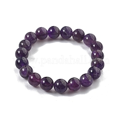 Natural Amethyst Bead Stretch Bracelets&nbsp;X-BJEW-K212-C-034