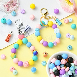 DIY Silicone Beaded Keychain Making Kit&nbsp;DIY-YW0008-61