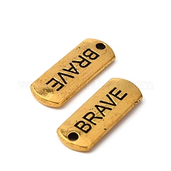 Tibetan Style Alloy Rectangle with Word Brave Pendants&nbsp;TIBEP-Q043-061AG-RS