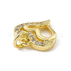 Brass Micro Pave Clear Cubic Zirconia Charms&nbsp;ZIRC-F132-93G