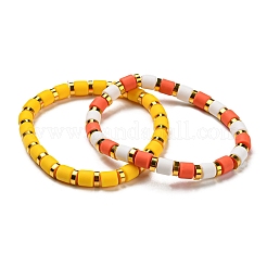 7Pcs 7 Style Polymer Clay Heishi Surfer Stretch Bracelets Set&nbsp;BJEW-SW00088-02