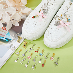 16 Pairs Alloy Shoes Charms and Cloth & Alloy Claw Hair Clips&nbsp;HJEW-DC00169