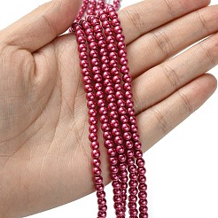 Eco-Friendly Dyed Glass Pearl Round Beads Strands&nbsp;HY-A002-4mm-RB058