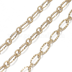 3.28 Feet Brass Textured Oval Link Chains&nbsp;X-CHC-S004-07G