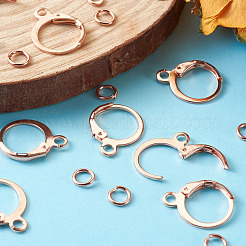 Brass Leverback Earring Findings&nbsp;KK-TA0007-89RG