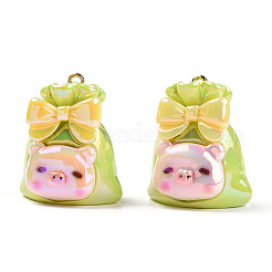 UV Plated Rainbow Resin Pendants&nbsp;RESI-N039-01