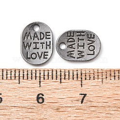 Tibetan Style Alloy Oval Charms&nbsp;LS-TIBEP-Q035-08B-NR