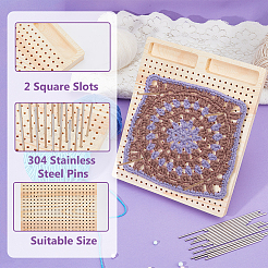 Rectangle Wood Crochet Blocking Board&nbsp;DIY-BC0013-51B