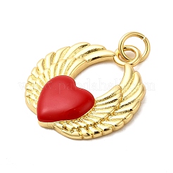 Brass Enamel Pendants&nbsp;KK-P303-12G