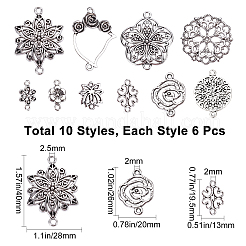 60Pcs 10 Style Alloy Links Connectors&nbsp;PALLOY-SC0003-87