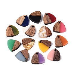 Opaque & Transparent Resin & Walnut Wood Pendants&nbsp;RESI-N053-33