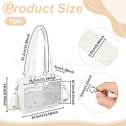 PU Leather & Plastic Zipper Badge Shoulder Bags&nbsp;ABAG-WH0044-94A