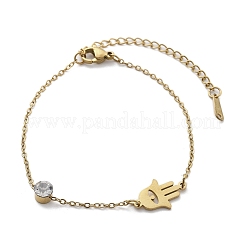 201 Stainless Steel Cable Chain Bracelets&nbsp;BJEW-H205-01A-G