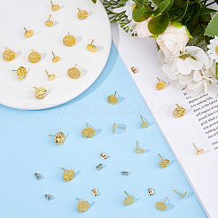 60Pcs 3 Styles 304 Stainless Steel Studs Earring&nbsp;STAS-HS0001-38