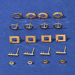 16Pcs 4 Styles 304 Stainless Steel Stud Earring Findings&nbsp;STAS-FS0001-83G