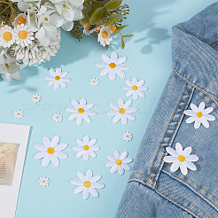 15 Sets Daisy Polyester & Cotton Computerized Embroidery Iron on/Sew on Patches&nbsp;PATC-DR0001-06