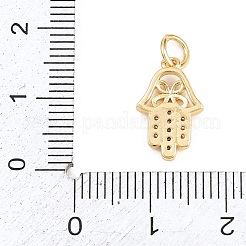 Brass Micro Pave Clear Cubic Zirconia Pendants&nbsp;KK-H273-08G