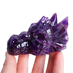 Natural Amethyst Carved Dragon Head Figurines&nbsp;PW-WGCF919-06