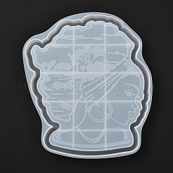 Human Head Silicone Cup Mat Bust Statue Molds&nbsp;DIY-A010-03