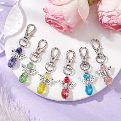 10Pcs 10 Colors Angel Glass Pendant Decorations&nbsp;HJEW-JM02567