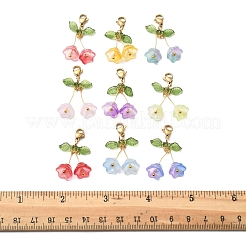 18Pcs 9 Colors Campanula Glass Pendant Decoration&nbsp;HJEW-FS00037
