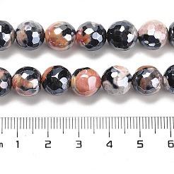 Electroplated Natural Fire Crackle Agate Round Beads Strands&nbsp;G-G0006-A02-01