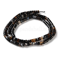 Natural Black Flower Agate Beads Strands&nbsp;G-H230-95