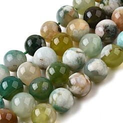 Natural Green Cherry Blossom Agate Beads Strands&nbsp;G-NH0061-A01-12mm