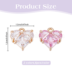 12Pcs 2 Colors Brass Charms&nbsp;KK-HY0004-08