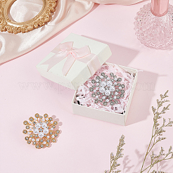 4Pcs Flower Alloy Rhinestone Lapel Pins for Clothes&nbsp;JEWB-ME0001-29