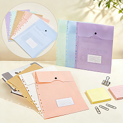 12Pcs 6 Colors Plastic 11-Ring Binder Bags&nbsp;AJEW-GA0011-09