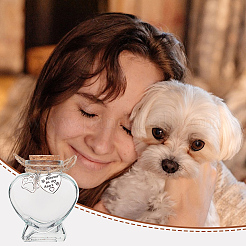 3Pcs Heart Shaped Pet Hair Memorial Bottle with Paw Print Charms&nbsp;AJEW-NB00002