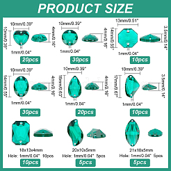 140Pcs 9 Style Teardrop/Octagon/Oval Sew on Rhinestone&nbsp;ACRT-PH0001-14B