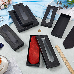 Paper Cardboard Tie Storage Boxes with Visible Window&nbsp;CON-WH0107-63