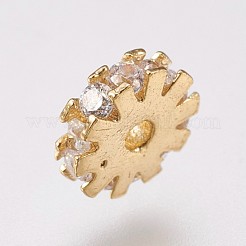 Brass Micro Pave Cubic Zirconia Beads&nbsp;KK-I614-058
