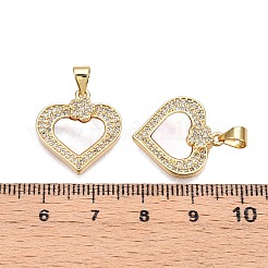 Brass Micro Pave Clear Cubic Zirconia Pendants&nbsp;KK-N254-200G