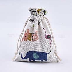 5Pcs Polycotton(Polyester Cotton) Packing Pouches Drawstring Bags&nbsp;ABAG-FP0001-05