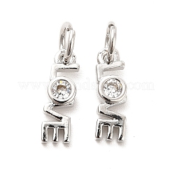 Rack Plating Brass Cubic Zirconia Charms&nbsp;KK-K270-25P