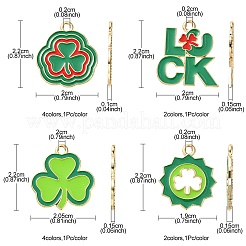 12Pcs 12 Styles Saint Patrick's Day Alloy Enamel Pendants&nbsp;ENAM-FS0001-66