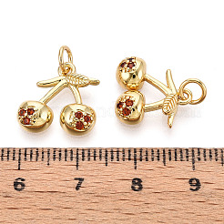 Brass Micro Pave Cubic Zirconia Charms&nbsp;KK-N265-30G