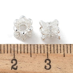 6-Petal Brass Micro Pave Cubic Zirconia Double Sided Bead Caps&nbsp;ZIRC-F141-01S-01