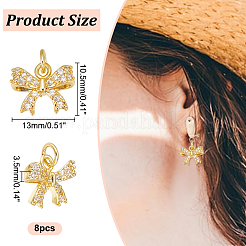 8Pcs Rack Plating Brass Micro Pave Clear Cubic Zirconia Pendants&nbsp;FIND-HY0003-74