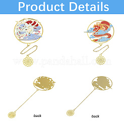 2Pcs 2 Styles Iron Bookmarks with Chain&nbsp;AJEW-GF0011-71