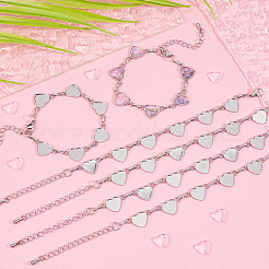 Heart 304 Stainless Steel Cabochon Setting Bracelets&nbsp;BJEW-AB00011
