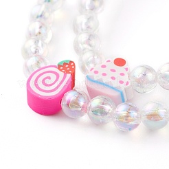 Transparent Acrylic Beaded Stretch Kids Bracelets&nbsp;BJEW-JB06324-01