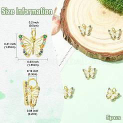 5Pcs Brass with Cubic Zirconia Enamel Charms&nbsp;KK-SZ0003-41