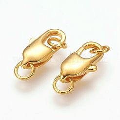 Brass Lobster Claw Clasps&nbsp;KK-KK802-G-NR