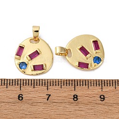 Brass Micro Pave Cubic Zirconia Pendants&nbsp;KK-P308-30G