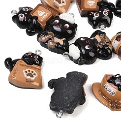 Coffee Theme Opaque Resin Pendants&nbsp;RESI-P052-04P-M